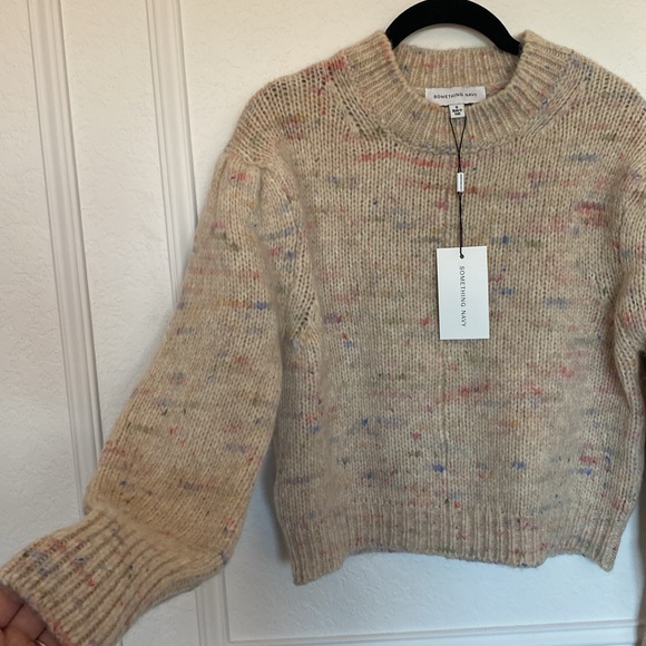 Something Navy Speckled Sweater - Picture 3 of 3